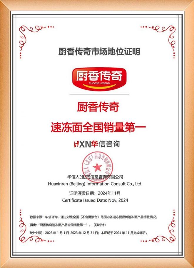 厨香传奇获评“速冻面全国销量领先”！从一碗面遍览坚守与超越(图1)